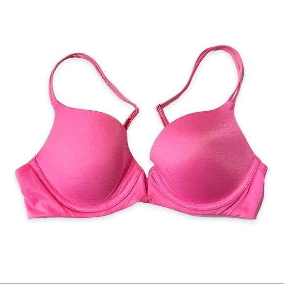 Victoria’s Secret Very Sexy Deep Plunge Convertible Push Up Bra in Hot Pink 34B - Picture 1 of 5